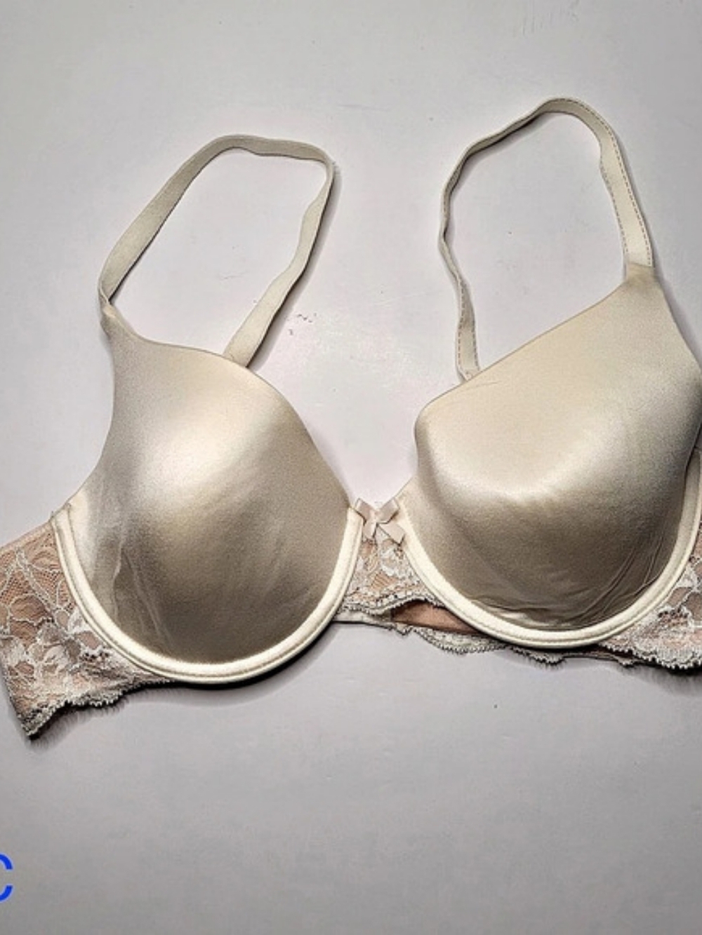 NWT Maidenform Comfort Devotion Floral Lace Trim T-Shirt Bra Beige, Pink Sz:38C